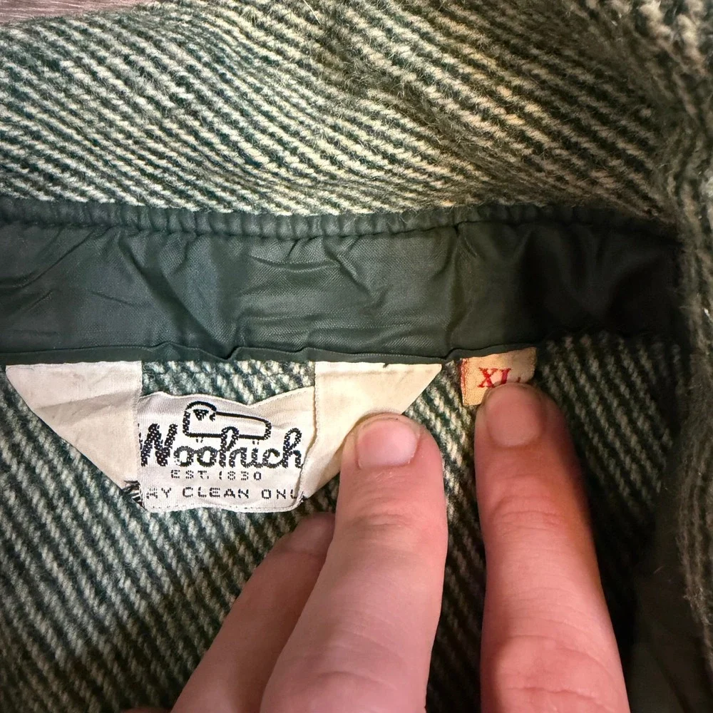Vintage Woolrich Wool Herringbone Jacket XL Green Twill CPO Shacket Mens